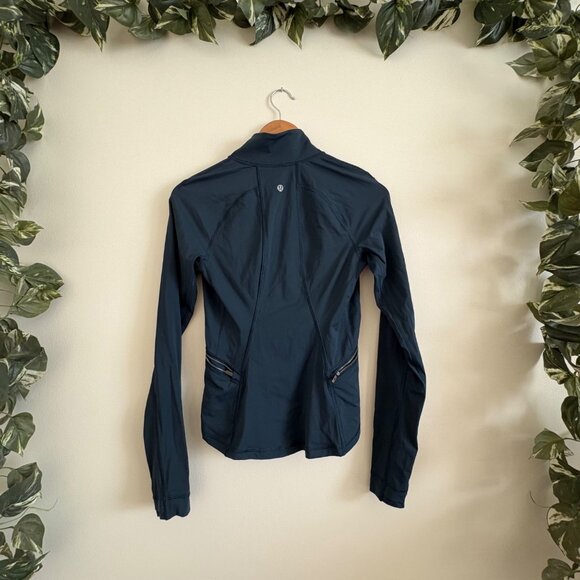 Lululemon Athletic Front Of The Pack 1/2 Zip Pullover Jacket Nocturnal Teal Sz 4 - Picture 2 of 9